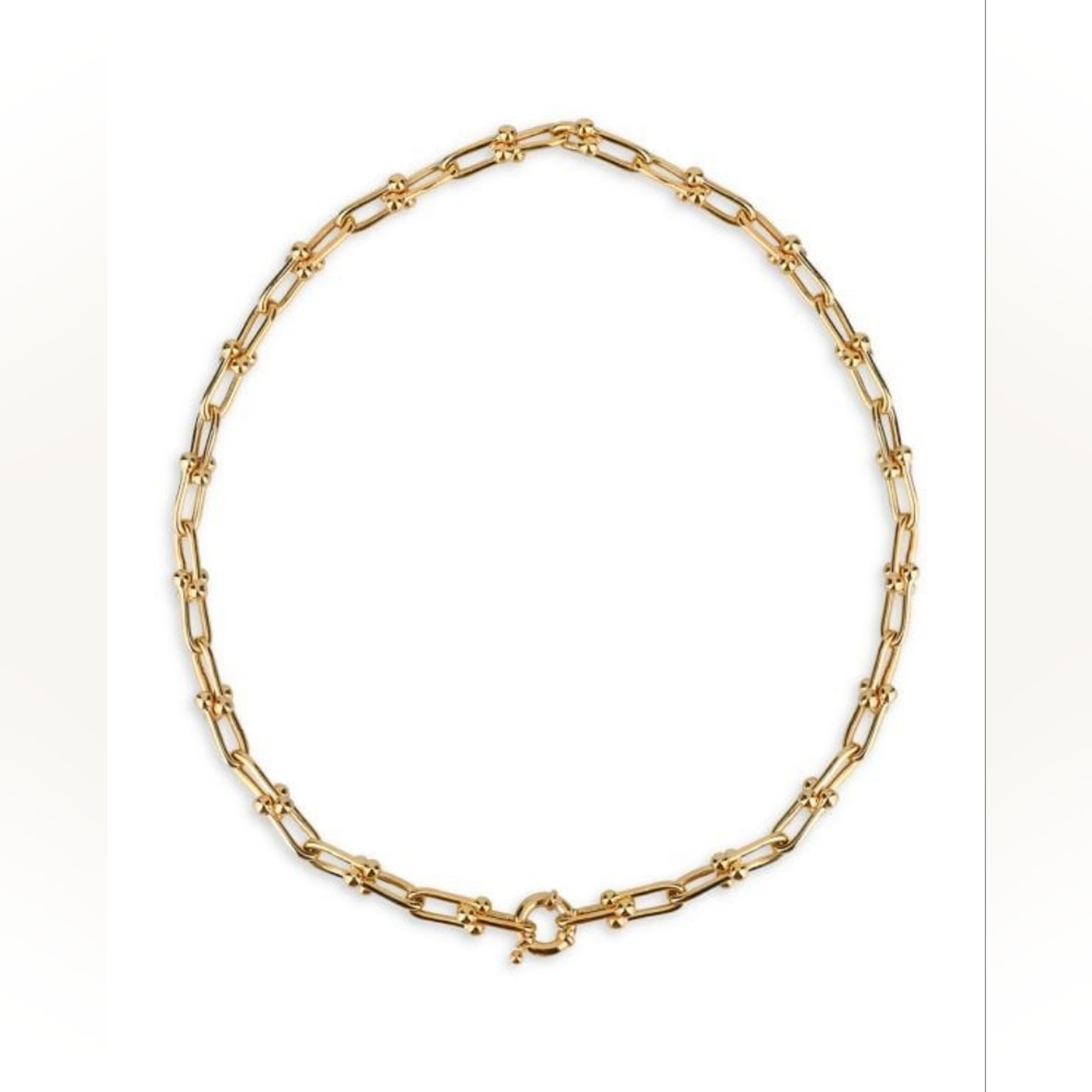 Love Is Love Plated Thick Front Clasp Chain Necklace